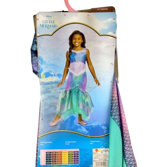 Disney Disguise Girls S (6/6X) Ariel Little Mermaid Dress Halloween Costume - Picture 4 of 6